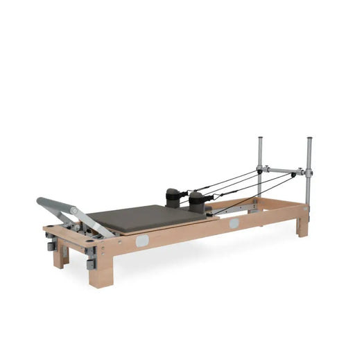 BASI Systems Wood Pilates Reformer Premium - Dark Cool Sand upholstery color variant full view
