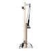 Compact vertical Pilates reformer with accessories

