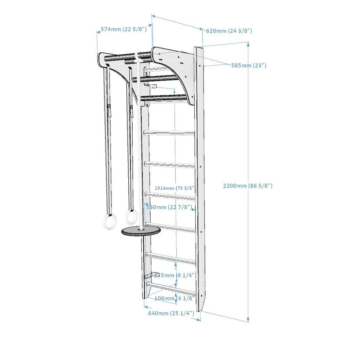 BenchK 111 + A204 wall bar dimensions
