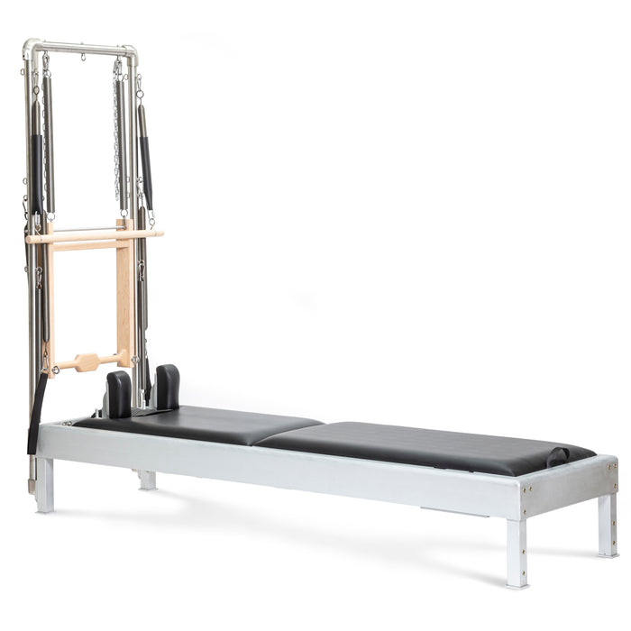 Elina Pilates Classic Reformer with Tower - front view of classic reformer with tower system attached