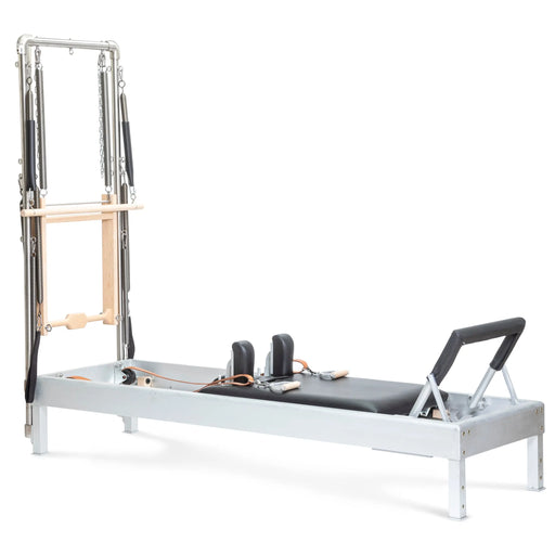 Elina Pilates Classic Reformer with Tower - side view showing classic reformer frame and tower height