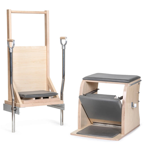 Elina Pilates Combination Wunda Electric Chair - side view showing chair profile and spring attachments
