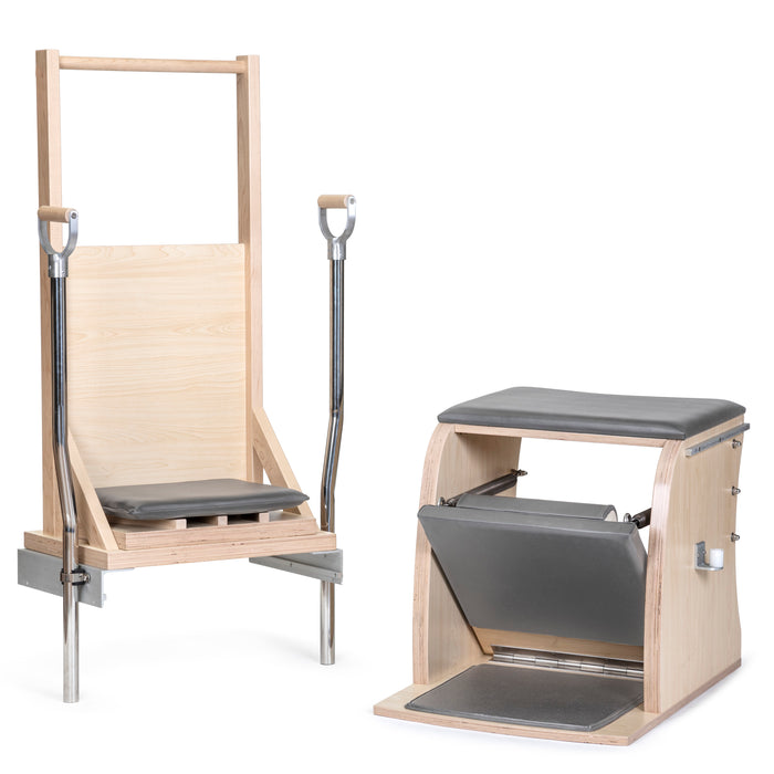 Elina Pilates Combination Wunda Electric Chair - side view showing chair profile and spring attachments