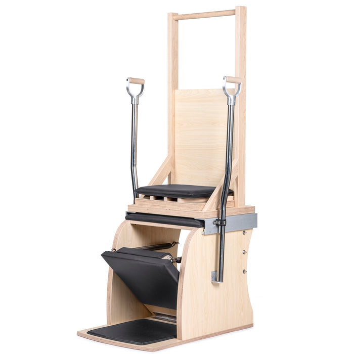 Elina Pilates Combination Wunda Electric Chair - angled view showing dual pedal configuration