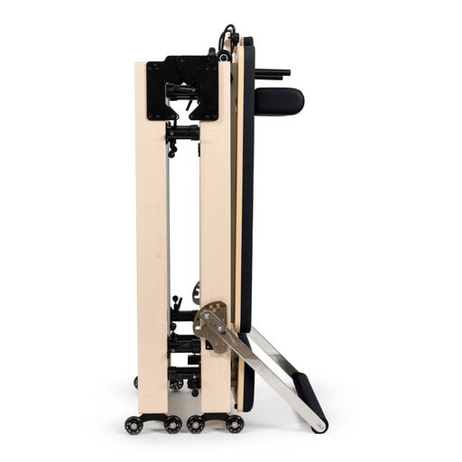 Elina Pilates Foldable Reformer in black upholstery