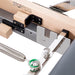 Elina Pilates Lignum Reformer with Tower - overhead view of wooden reformer carriage and footbar system