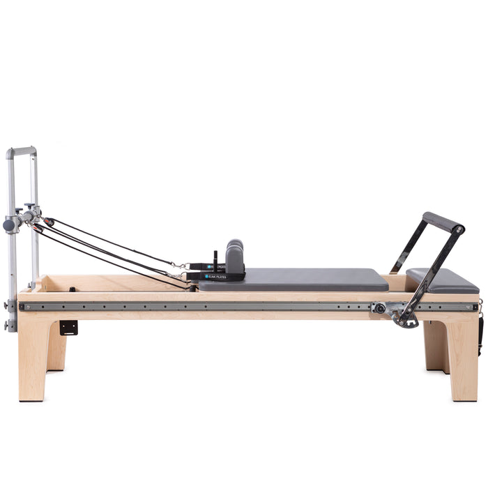 Elina Pilates Master Instructor Physio Reformer Bundle - padded carriage close-up with shoulder rest pads and headrest