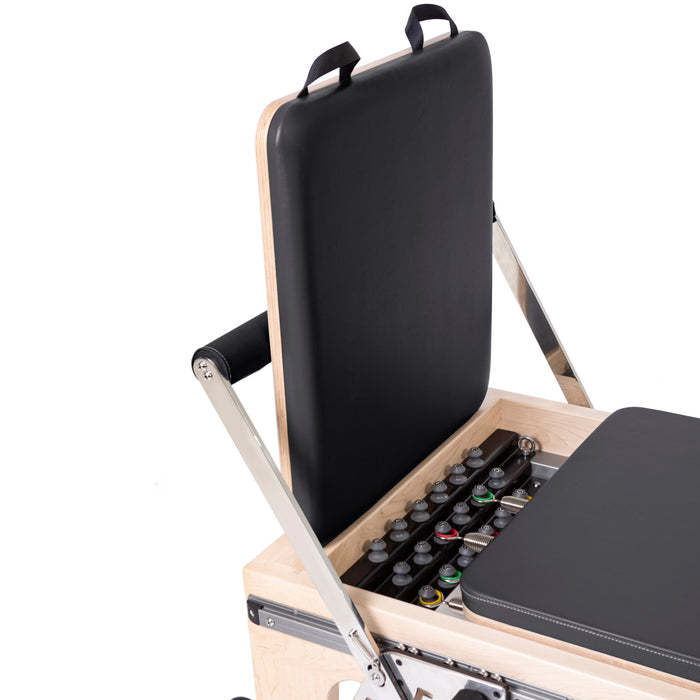 Elina Pilates Master Instructor Reformer Bundle - bundle accessories laid out including jump board and reformer box