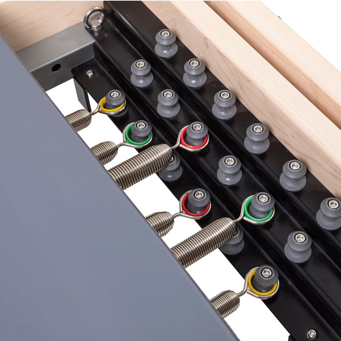 Elina Pilates Master Instructor Reformer Bundle - standing platform and non-slip end cap on reformer frame
