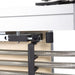 Elina Pilates Master Instructor Reformer with Tower Bundle - front end view showing footbar positions and spring tension settings