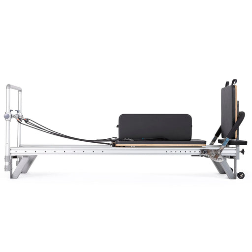 Elina Pilates Mentor Reformer Bundle - side view showing complete reformer dimensions and bundle accessories included