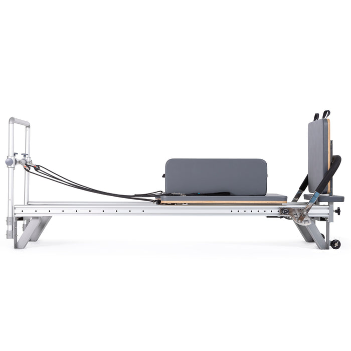 Elina Pilates Mentor Reformer Bundle - close-up detail of carriage padding and shoulder rest system