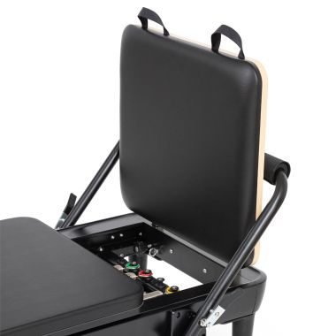 Elina Pilates Nubium Black Edition Reformer Bundle - angled view showing matte black finish and accessories