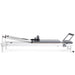 Elina Pilates Nubium Reformer Bundle - angled view highlighting nubium reformer carriage and footbar system