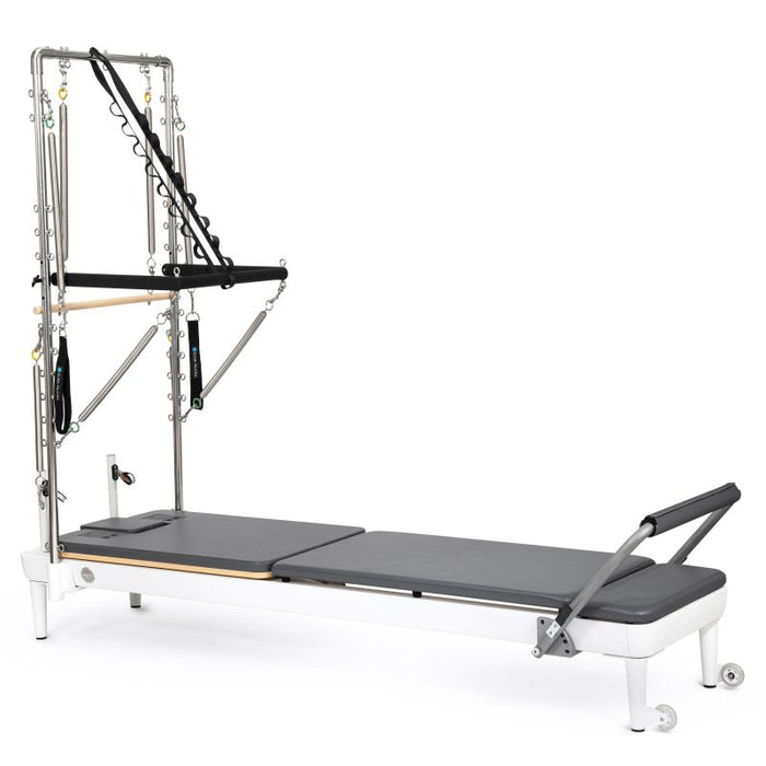 Elina Pilates Nubium Reformer with Tower Bundle - front view of complete reformer and tower system