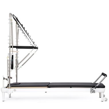 Elina Pilates Nubium Reformer with Tower Bundle - side view showing full length of reformer with tower