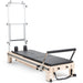Elina Pilates Twin Reformer - angled top view showing double footbar and dual rope pulleys