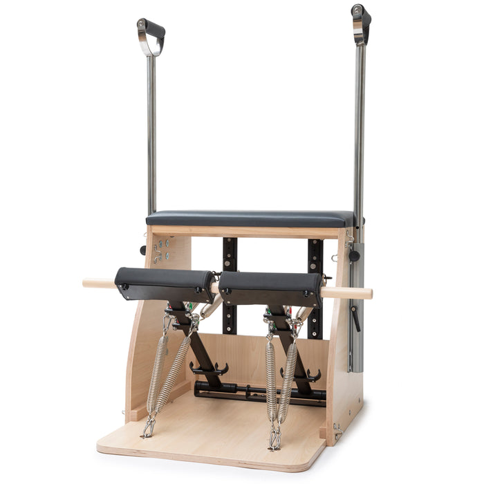 Elina Pilates Wood Pilates Chair ELITE Combo Chair with handles - angled view
