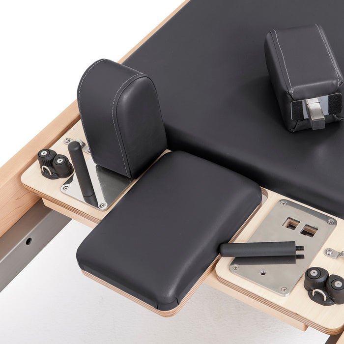 Elina Pilates Wood Reformer for Pilates ELITE With Tower - in-use shot