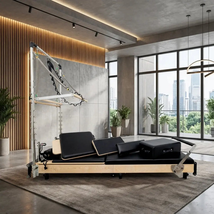 Janet Elite Plus Foldable Pilates Reformer – Studio Grade Luxury Maple Wood Home Pilates Machine - RE016 Personal Hour