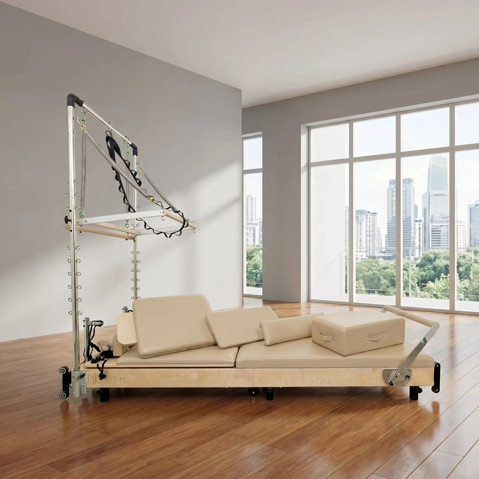 Janet Elite Plus Foldable Pilates Reformer – Studio Grade Luxury Maple Wood Home Pilates Machine - RE016 Personal Hour