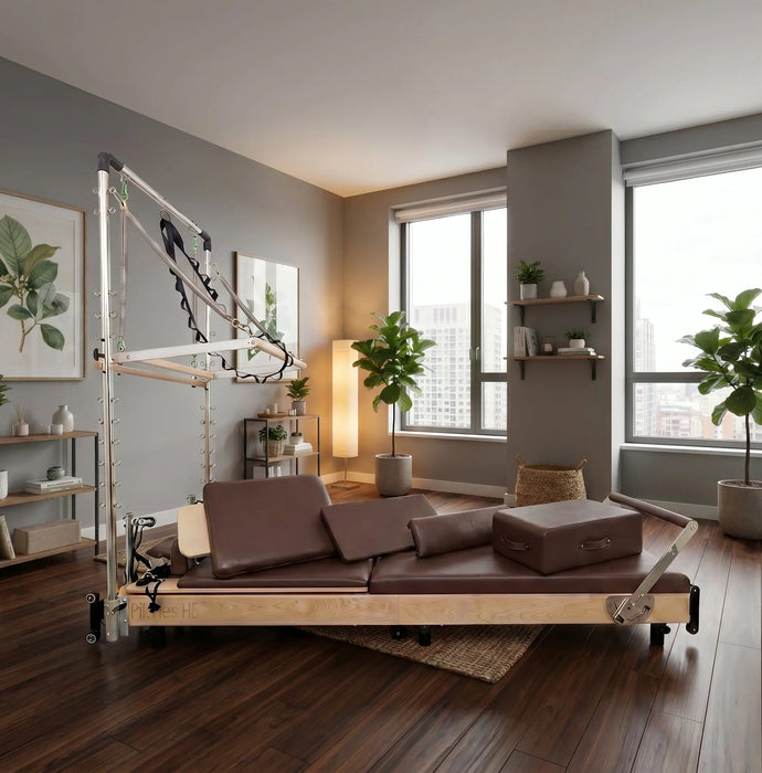 Janet Elite Plus Foldable Pilates Reformer – Studio Grade Luxury Maple Wood Home Pilates Machine - RE016 Personal Hour