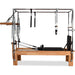 Close-up of Cadillac Reformer footbar and carriage system

