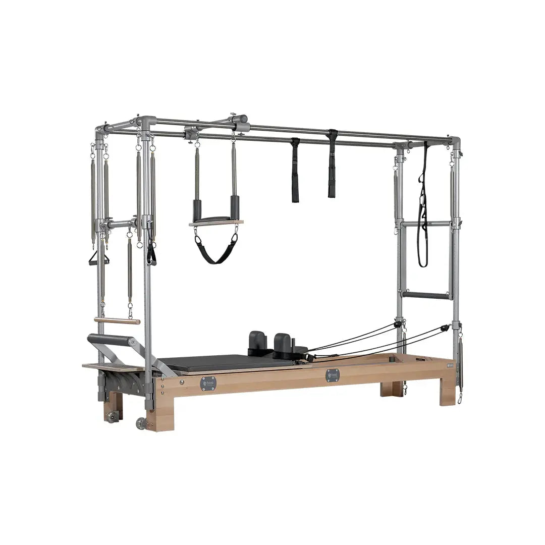 BASI Systems Reformer Combo - full view of professional combo reformer with tower and mat conversion system