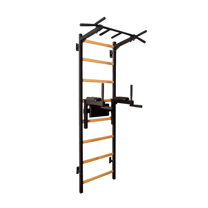 BenchK 222 wall bars with pull-up bar and dip station in Black