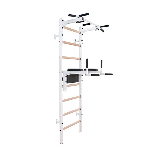 BenchK 222 wall bars with pull-up bar and dip station in White