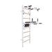 BenchK 232W white wall bars with convertible pull-up bar and dip station