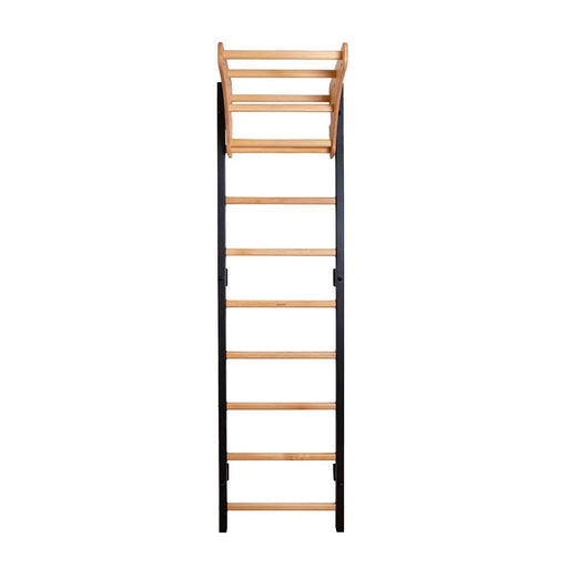 BenchK 711 wall bars with adjustable wooden pull-up bar in black