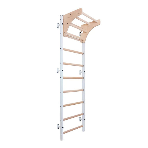 BenchK 711 wall bars with adjustable wooden pull-up bar in white