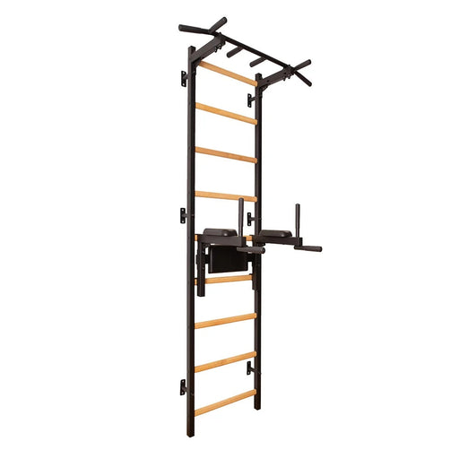 BenchK 722 wall bars with pull-up bar and dip station in Black