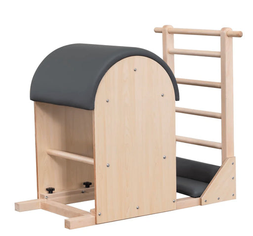The Core Collab Ladder Barrel - full view showing barrel and ladder frame for pilates training
