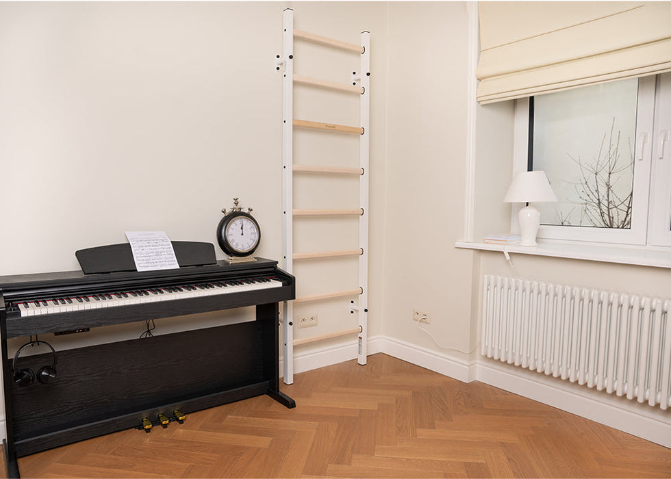 BenchK 200W White steel and beech construction