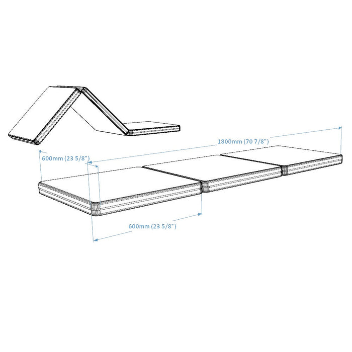 BenchK foldable gymnastic mattress – Gray official view 8