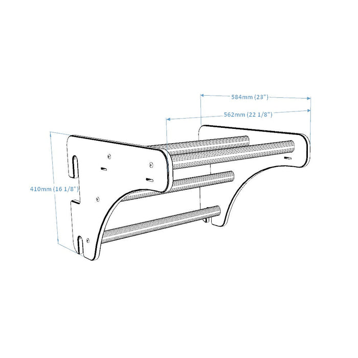BenchK PB076 oak pull-up bar technical drawing