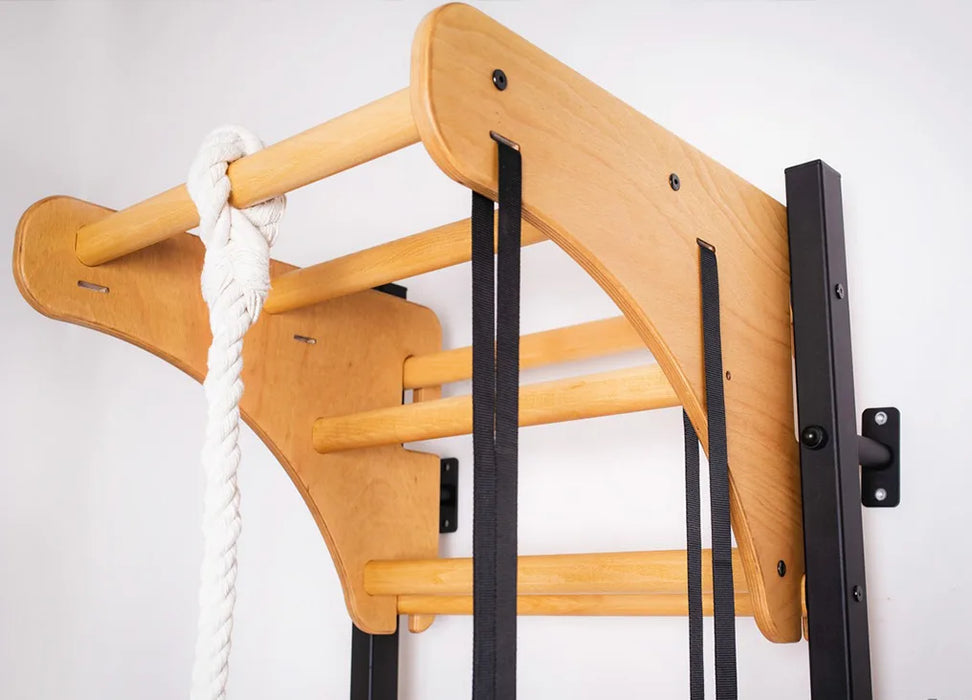 BenchK PB076 oak pull-up bar on BenchK wall bars