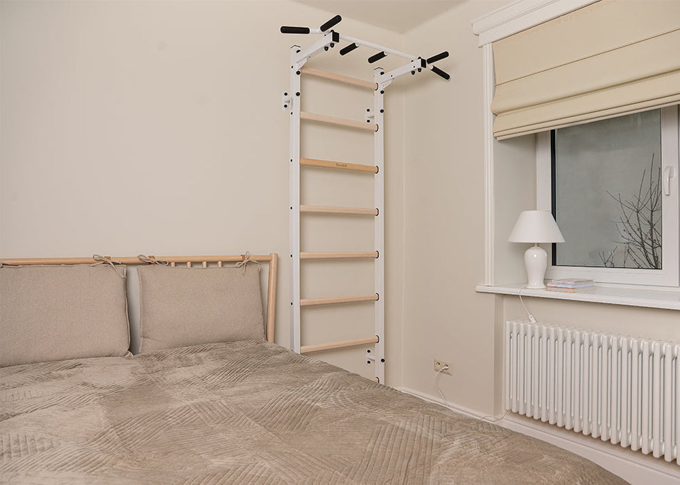 BenchK PB2 steel pull-up bar in white – official view 5
