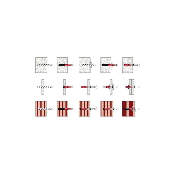 BenchK PS12 masonry wall mounting plugs