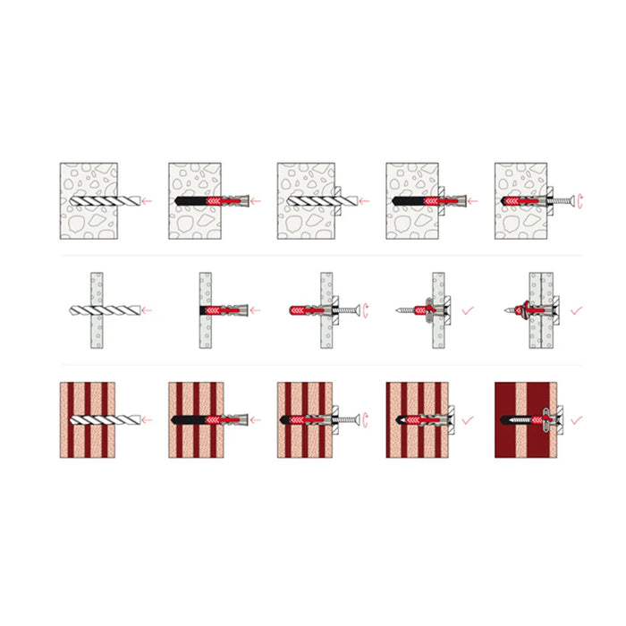BenchK PS8 masonry wall mounting plugs