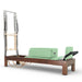 Elina Pilates 86-inch dark wood Classic Reformer with Tower, Green upholstery