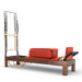 Elina Pilates 86-inch dark wood Classic Reformer with Tower, Red upholstery