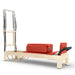 Elina Pilates 86-inch natural wood Classic Reformer with Tower, Red upholstery