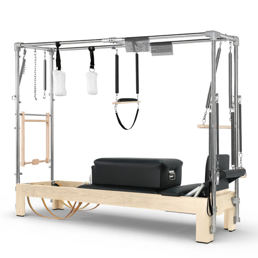 Elina Pilates Classic Cadillac Reformer, natural wood, Black
