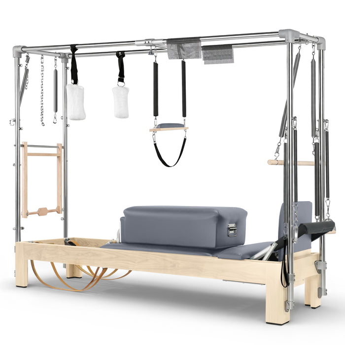 Elina Pilates Classic Cadillac Reformer, natural wood, Grey
