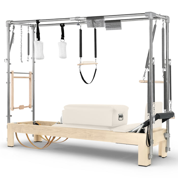Elina Pilates Classic Cadillac Reformer, natural wood, Ivory