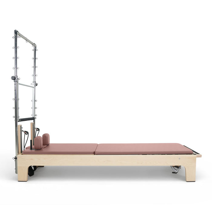 Elina Pilates The Club Reformer with Tower, Dusty Rose upholstery