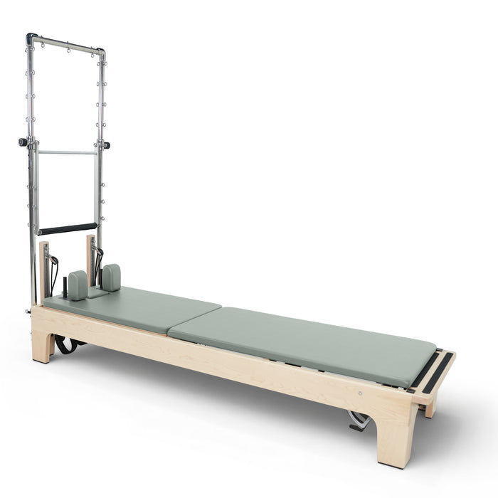 Elina Pilates Club Reformer with Tower, Eucalyptus upholstery